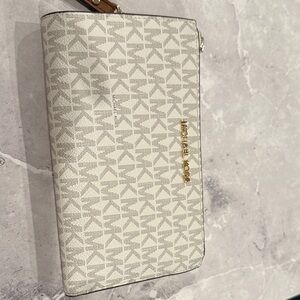 Michael Kors Beige Monogram Wristlet